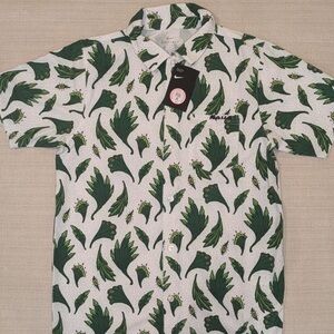 Nike Men S  Nigeria Naija Dri-Fit Woven Skate Top White Green Shirt